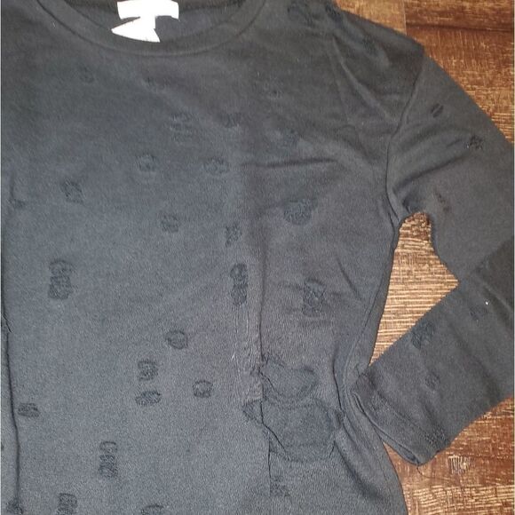 Distressed Black/ Grey sweatshirt dress/tunic top - Picture 6 of 8